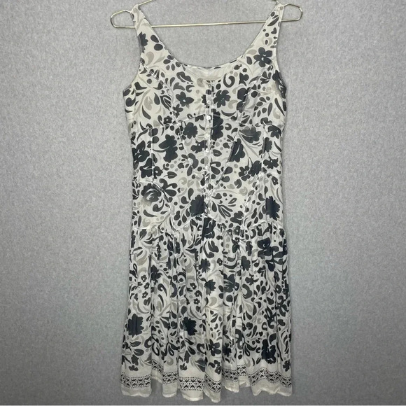Gerard Darel Floral Cotton Fit and Flare Button Front Dress - Picture 1 of 7